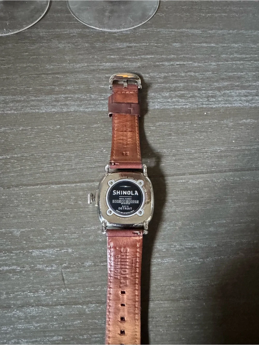 Shinola Midnight Blue Dial Stainless Steel Case Brown Leather Strap Watch